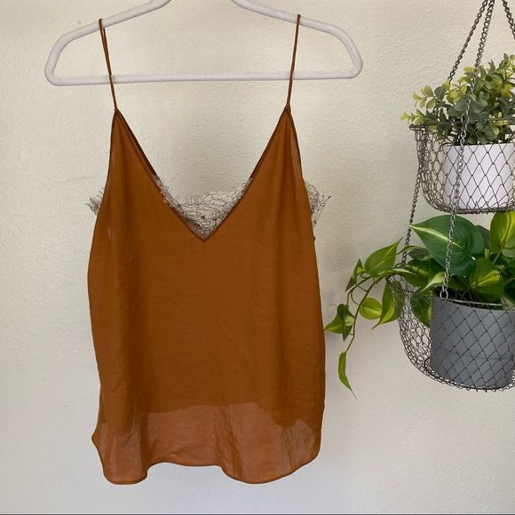 Free People Deep V Bandeau Cami in Burnt Orange - Picture 5 of 8